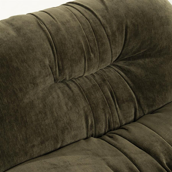 Retro fauteuil Nook By-Boo  - Groene stof