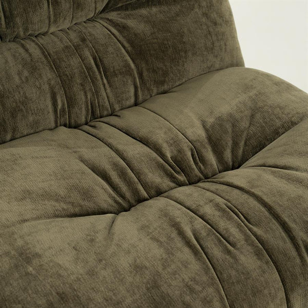 Retro fauteuil Nook By-Boo  - Groene stof