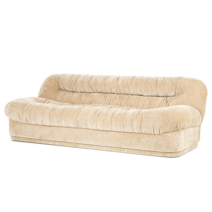 Retro 3 zits bank Sofa Nook By-Boo  - Beige stof (218 cm breed)