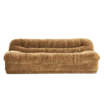 Retro 3 zits bank Sofa Nook By-Boo  - Mosterd stof (218 cm breed)