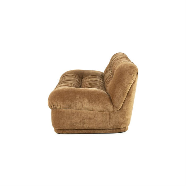 Retro 3 zits bank Sofa Nook By-Boo  - Mosterd stof (218 cm breed)