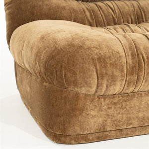 Retro 3 zits bank Sofa Nook By-Boo  - Mosterd stof (218 cm breed)