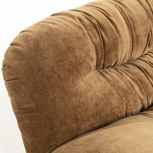 Retro 3 zits bank Sofa Nook By-Boo  - Mosterd stof (218 cm breed)