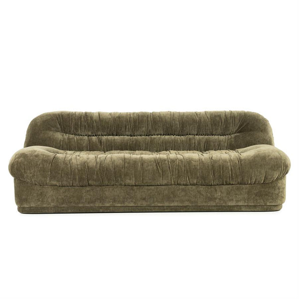 Retro 3 zits bank Sofa Nook By-Boo  - Groene stof (218 cm breed)
