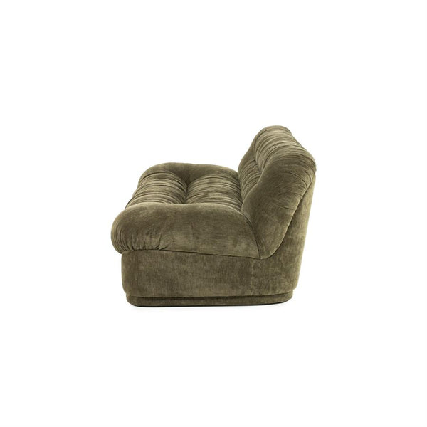 Retro 3 zits bank Sofa Nook By-Boo  - Groene stof (218 cm breed)