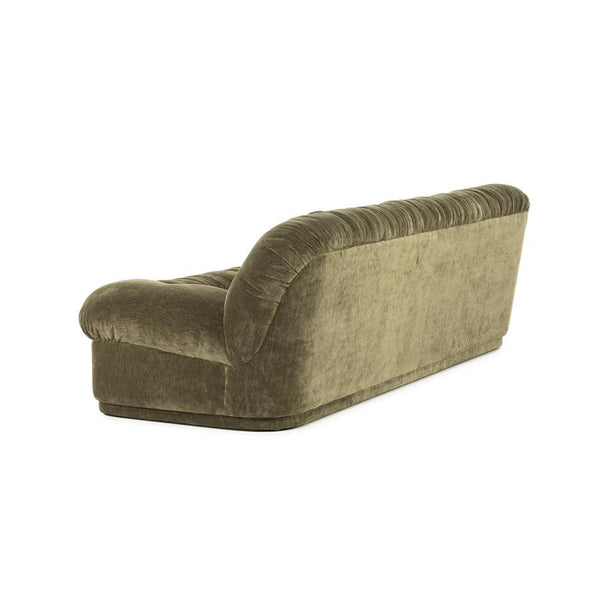 Retro 3 zits bank Sofa Nook By-Boo  - Groene stof (218 cm breed)