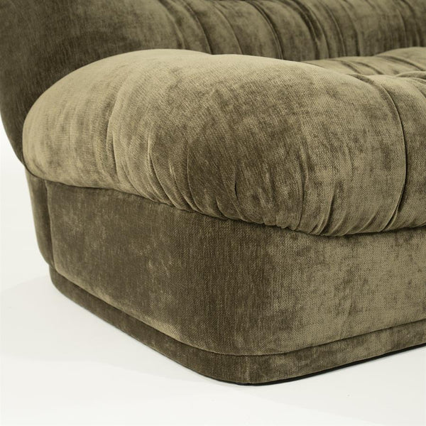 Retro 3 zits bank Sofa Nook By-Boo  - Groene stof (218 cm breed)