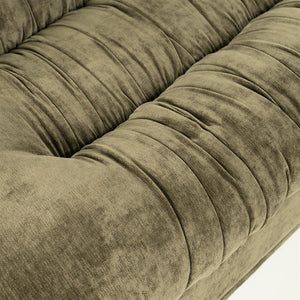 Retro 3 zits bank Sofa Nook By-Boo  - Groene stof (218 cm breed)