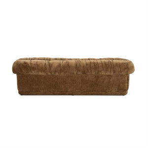 Retro eetkamer bank Nook By-Boo  - Mosterd stof (160 cm breed)