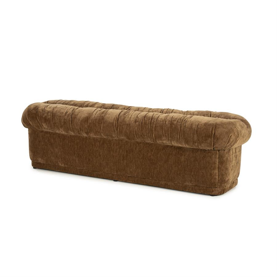 Retro eetkamer bank Nook By-Boo  - Mosterd stof (160 cm breed)