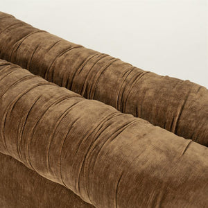 Retro eetkamer bank Nook By-Boo  - Mosterd stof (160 cm breed)