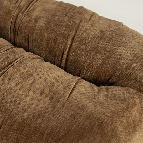 Retro eetkamer bank Nook By-Boo  - Mosterd stof (160 cm breed)