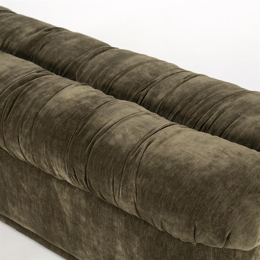 Retro eetkamer bank Nook By-Boo  - Groene stof (160 cm breed)