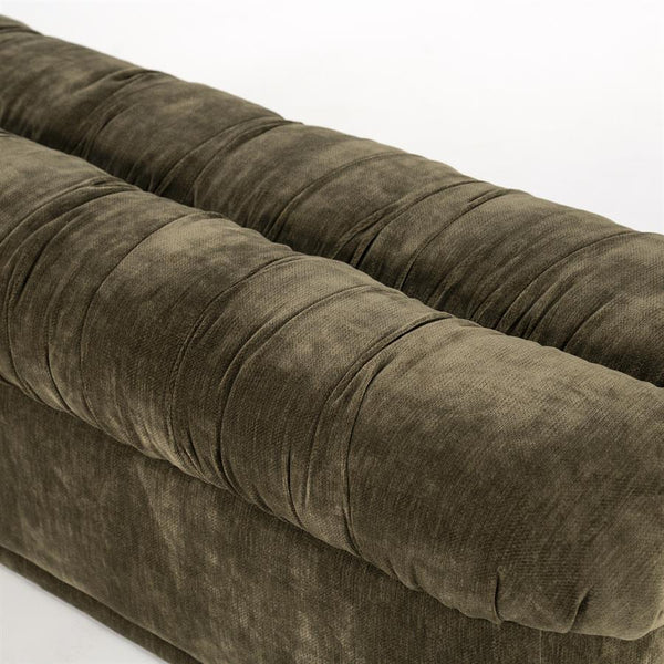 Retro eetkamer bank Nook By-Boo  - Groene stof (160 cm breed)