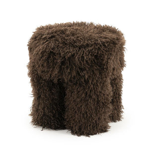 Poef/stoel Doodly By-Boo  - Donker bruine doodle stof