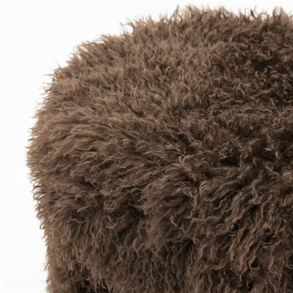 Poef/stoel Doodly By-Boo  - Donker bruine doodle stof