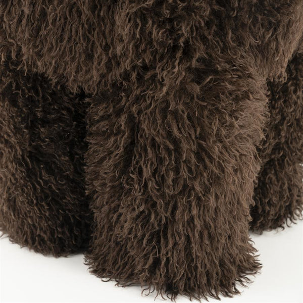 Poef/stoel Doodly By-Boo  - Donker bruine doodle stof