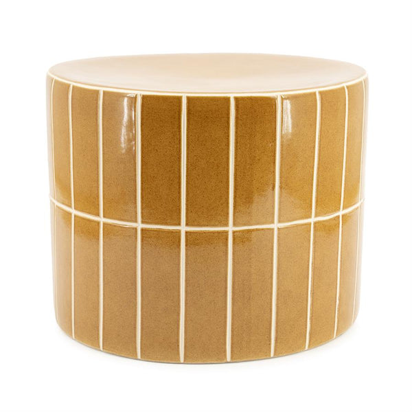 bijzettafel/poef  TileTastic 1 By-Boo - Aardewerk mosterd kleur