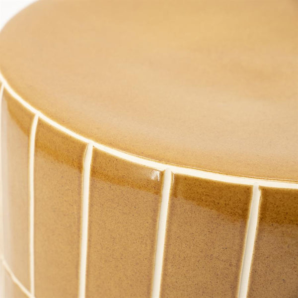 bijzettafel/poef  TileTastic 1 By-Boo - Aardewerk mosterd kleur