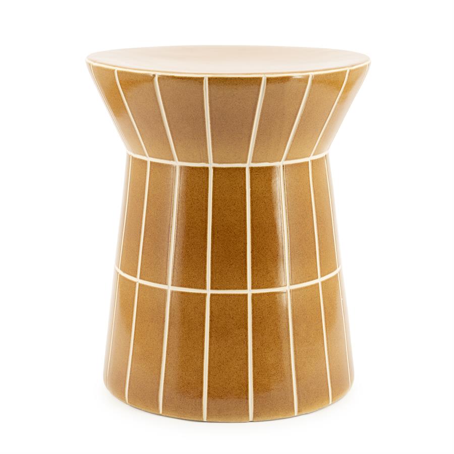 bijzettafel TileTastic 2 By-Boo - Aardewerk mosterd kleur