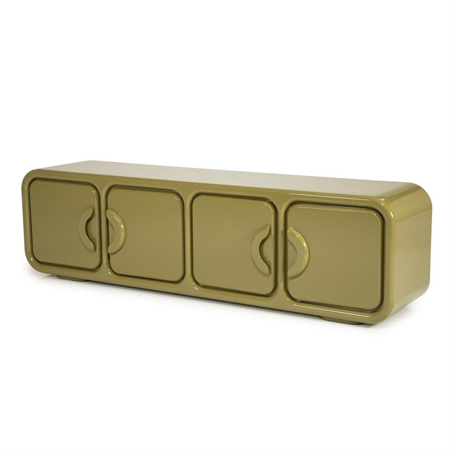 Tv kast Gubby By-Boo 4 deuren- Groen hoogglans (176 cm)