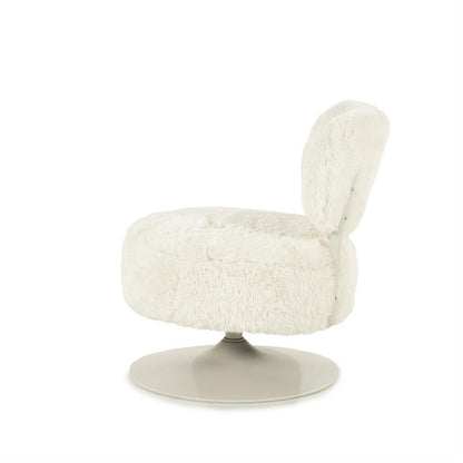 Draaifauteuil Furlo rond By-Boo -Beige zachte stof