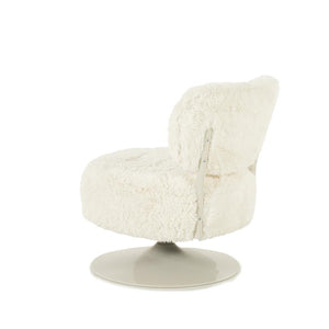 Draaifauteuil Furlo rond By-Boo -Beige zachte stof