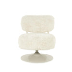 Draaifauteuil Furlo rond By-Boo -Beige zachte stof