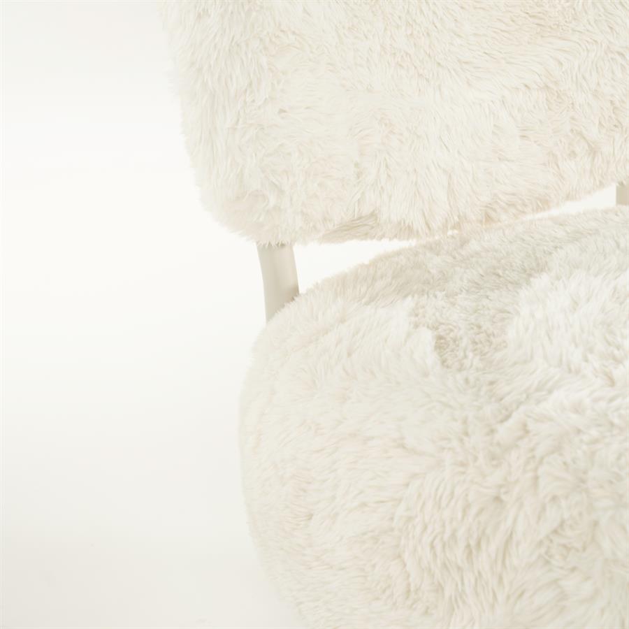 Draaifauteuil Furlo rond By-Boo -Beige zachte stof