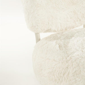 Draaifauteuil Furlo rond By-Boo -Beige zachte stof