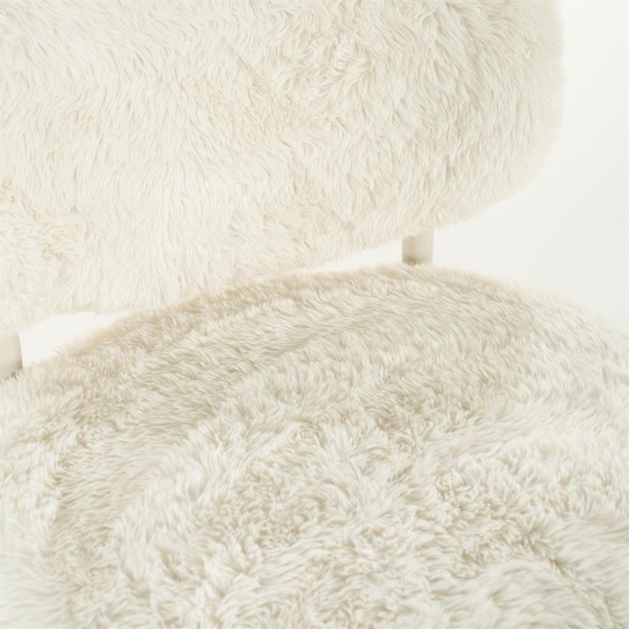 Draaifauteuil Furlo rond By-Boo -Beige zachte stof
