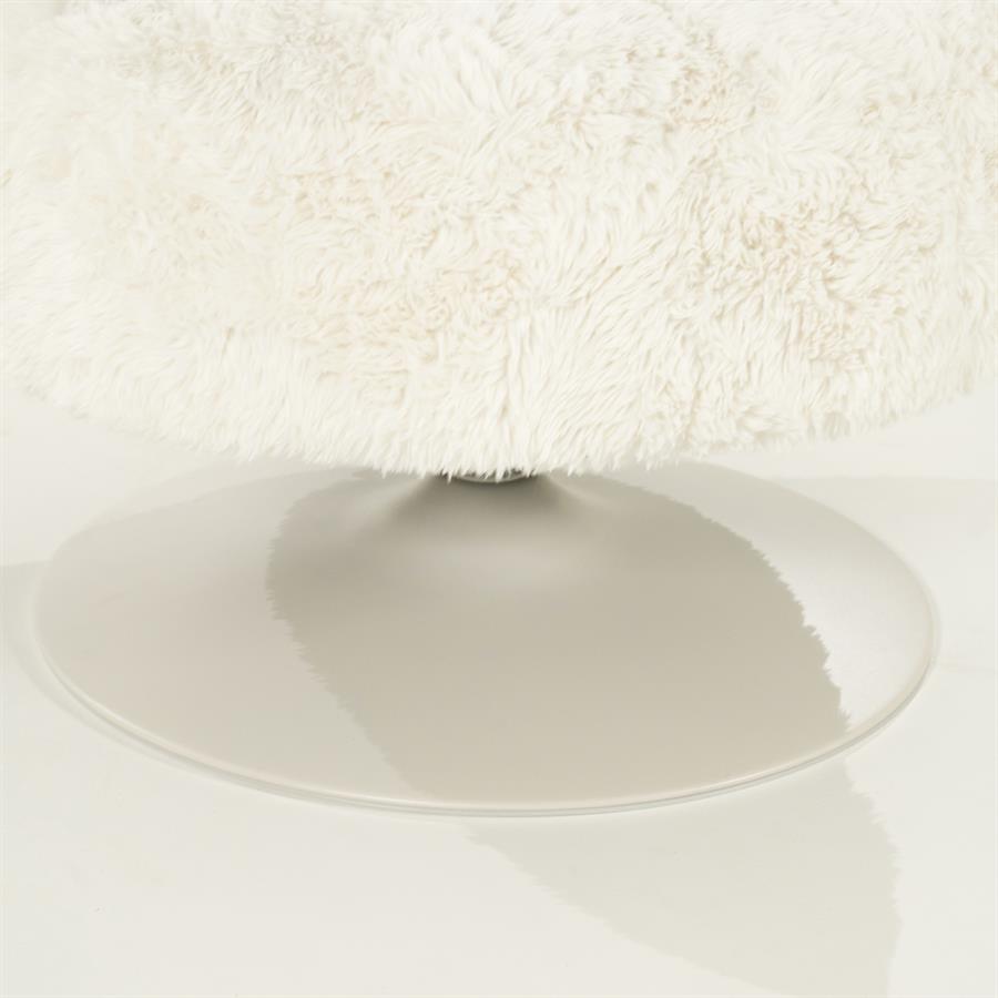 Draaifauteuil Furlo rond By-Boo -Beige zachte stof