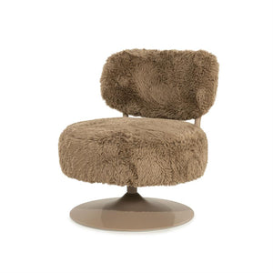 Draaifauteuil Furlo rond By-Boo -Taupe zachte stof