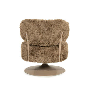 Draaifauteuil Furlo rond By-Boo -Taupe zachte stof