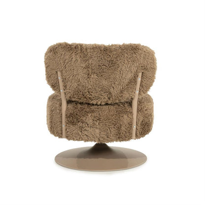 Draaifauteuil Furlo rond By-Boo -Taupe zachte stof