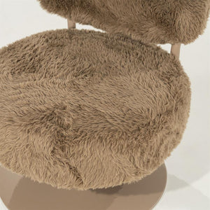 Draaifauteuil Furlo rond By-Boo -Taupe zachte stof