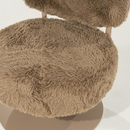 Draaifauteuil Furlo rond By-Boo -Taupe zachte stof