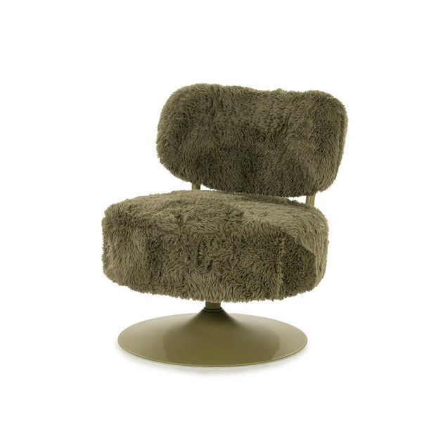 Draaifauteuil Furlo rond By-Boo -Groene zachte stof