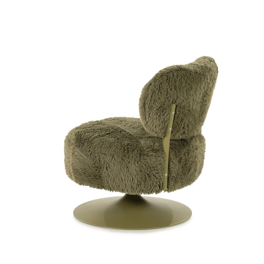 Draaifauteuil Furlo rond By-Boo -Groene zachte stof