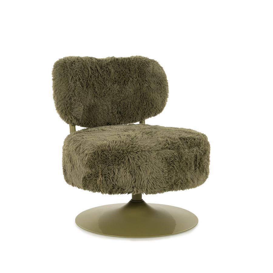 Draaifauteuil Furlo rond By-Boo -Groene zachte stof