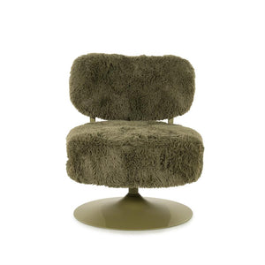 Draaifauteuil Furlo rond By-Boo -Groene zachte stof