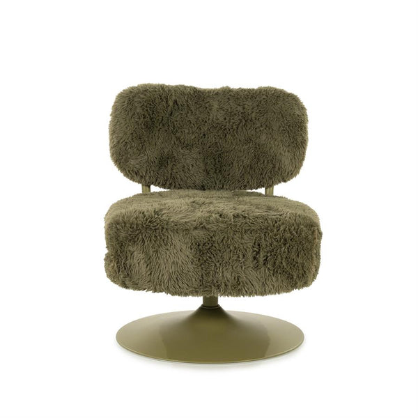 Draaifauteuil Furlo rond By-Boo -Groene zachte stof