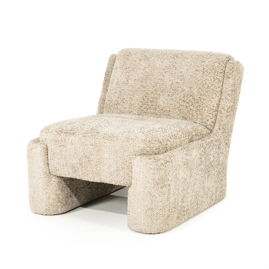 Lounge fauteuil Omla By-Boo - Taupe fluff stof