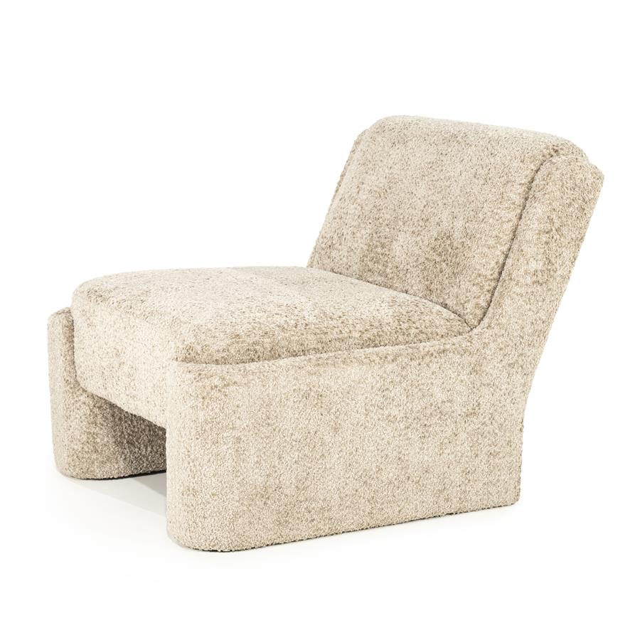 Lounge fauteuil Omla By-Boo - Taupe fluff stof