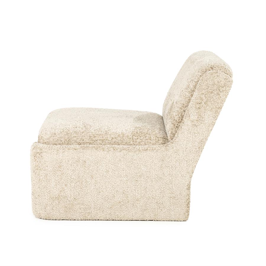 Lounge fauteuil Omla By-Boo - Taupe fluff stof