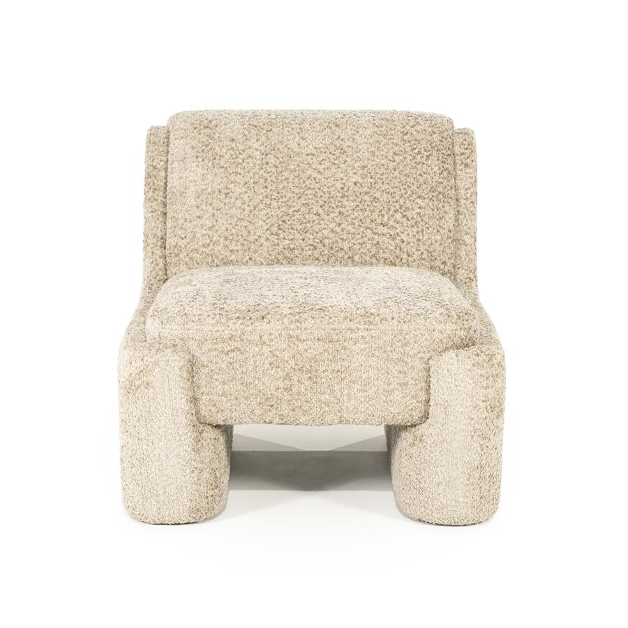 Lounge fauteuil Omla By-Boo - Taupe fluff stof
