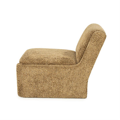 Lounge fauteuil Omla By-Boo - Mosterd fluff stof