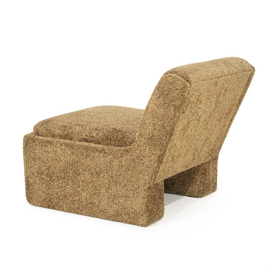 Lounge fauteuil Omla By-Boo - Mosterd fluff stof