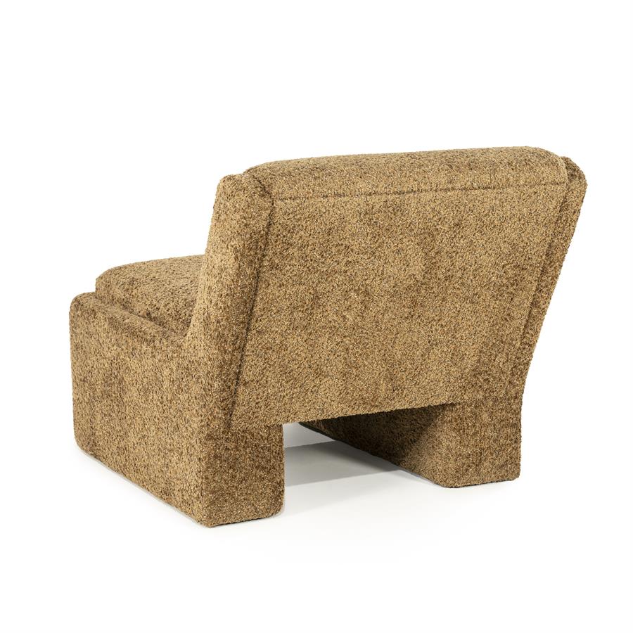 Lounge fauteuil Omla By-Boo - Mosterd fluff stof