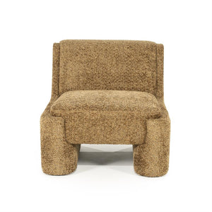 Lounge fauteuil Omla By-Boo - Mosterd fluff stof